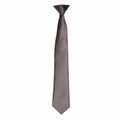 A silk tie from Premier, product PR755, neatly knotted in gray, is displayed against a plain white background.