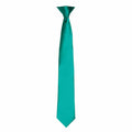 Product PR755 by Premier is a turquoise necktie featuring a smooth silk texture, standard width, and pointed tip, displayed against a plain white background.