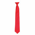 A Premier PR755 tie in a solid red color with a classic knot, set against a white background.