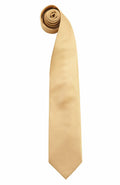 The Premier necktie, product number PR765, elegantly rolled in beige with a smooth texture, is displayed against a white background.