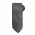A neatly rolled Premier PR780 tie in gray, featuring a subtle textured pattern, is displayed on a white background.