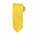 The Premier PR780 is a neatly rolled yellow necktie featuring a subtle checkered pattern, elegantly displayed against a white background.