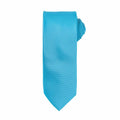 A neatly rolled Premier brand tie, model PR780, in a vibrant blue color with a textured pattern, displayed on a white background.