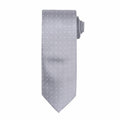 The Premier PR781 is a light gray necktie featuring a subtle pattern of small white dots, neatly rolled at one end and displayed against a white background.