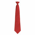 The Premier PR785 necktie, featuring a solid red design with a classic knot, is showcased against a simple white background.