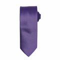 A Premier PR787 tie in a purple color featuring a subtle houndstooth pattern on a white background.