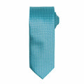 The Premier PR787 necktie, featuring a textured houndstooth pattern in teal, is displayed on a white background.