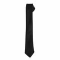 A rolled-up Premier PR793 necktie in black displayed on a white background.