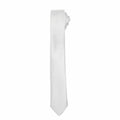 The Premier PR793 silk tie, crafted in white with a smooth and shiny texture, is elegantly rolled up against a plain white background.