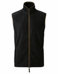 The Premier PR803 is a black fleece vest featuring a front zipper and high collar, showcased against a white background.