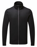 A Premier PR808 jacket in black, featuring a zip-up design, long sleeves, and a high collar, displayed facing forward.