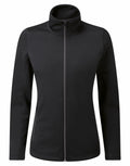 A Premier PR809 black full-zip jacket featuring a high collar and two zippered pockets, as seen from the front.