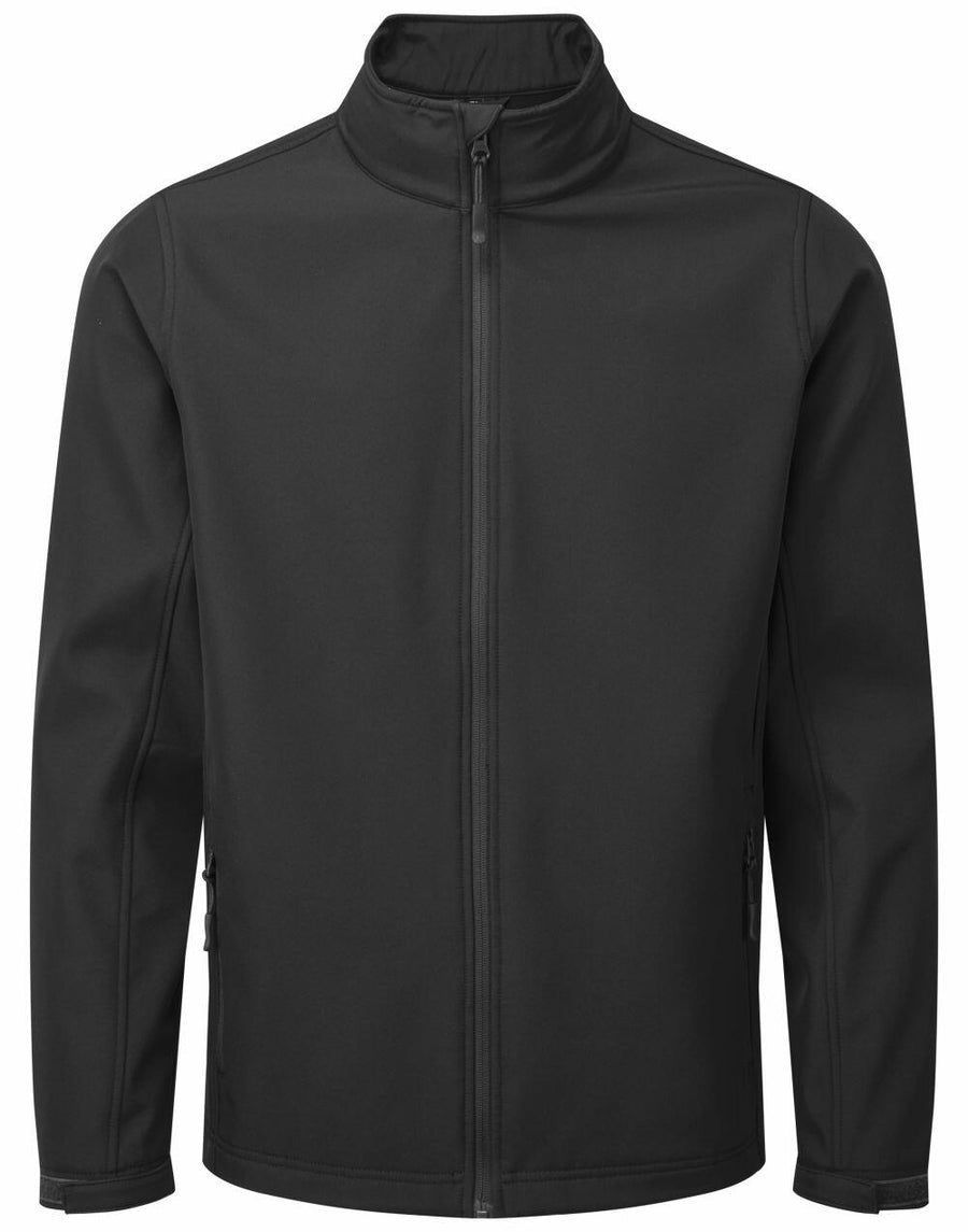 The Premier PR810 is a plain black zip-up jacket featuring a high collar and two side pockets.