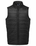 A PR811 vest by Premier, featuring a black quilted design with a front zipper and a high collar.