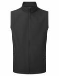 A Premier PR814 black sleeveless vest featuring a front zipper and high collar.