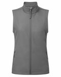 Premier's PR816 is a gray sleeveless zip-up vest featuring a high collar and two side pockets.
