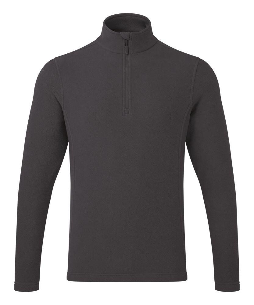 Introducing the Premier PR831, a black long-sleeve pullover featuring a stylish quarter-zip collar.