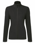 Premier PR832: Black zip-up fleece jacket featuring long sleeves and a high collar.