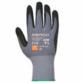 The PW087 protective glove from Portwest is grey and black, features text indicating its size as 9/L, and complies with EN388:2016 standards.