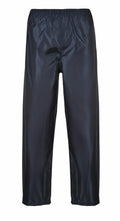 The Portwest PW167, featuring black waterproof pants with an elastic waistband, is shown against a white background.