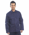 A Portwest PW251 work jacket with two chest pockets stands against a plain white background.