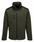 Portwest's PW292 features a front zipper closure, olive green fleece with black shoulder accents, and two side pockets.