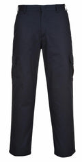 Portwest PW334 black cargo pants featuring multiple side pockets.