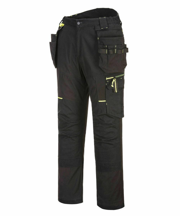 Portwest PW470 with multiple pockets and neon yellow accents.
