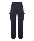 The Portwest KX3 Sport 2-in-1 Trousers (KX352) feature a dark colour, elasticated waistband, two large thigh flap pockets, adjustable ankle cuffs, and a reflective logo on the left pocket. Shown on a plain white background.