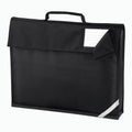 The Quadra QD051 is a black portfolio featuring a handle, a closed flap, and a visible label pocket containing a blank label.