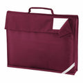 Product Name QD051 by Quadra is a maroon fabric document holder featuring a handle, a label pocket, and a Velcro flap closure.