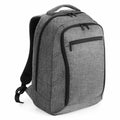 A Quadra QD269 gray backpack with multiple compartments and black zippers, displayed standing upright.