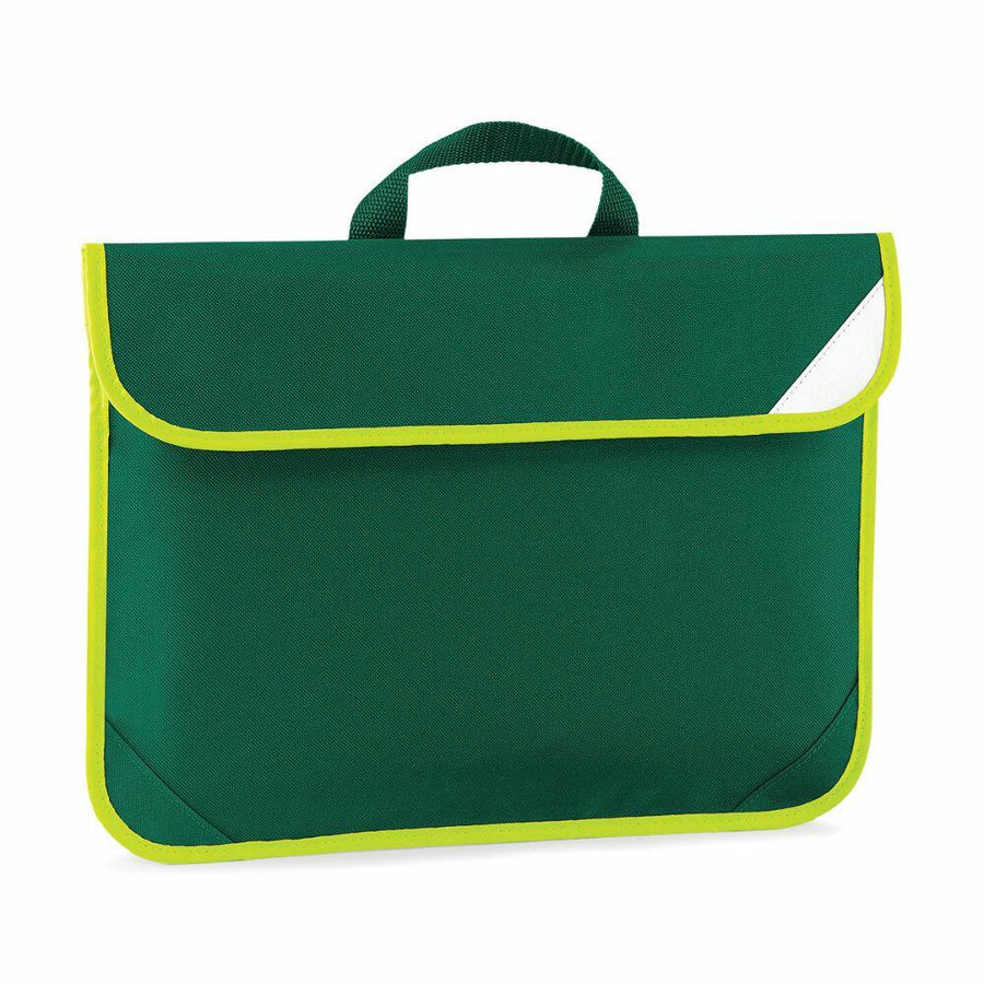 A Quadra QD452 bag featuring a green body, handle, and yellow trim on the edges.