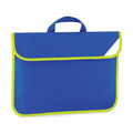 The QD452 from Quadra is a blue document folder, featuring a green trim and a convenient carrying handle on top.