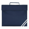 Product Name: QD456 by Quadra, featuring a rectangular navy blue design with a top handle and two diagonal white stripes on the bottom right.