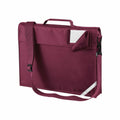 The Quadra QD457 features a maroon design, complete with a handle, shoulder strap, and name tag holder.