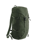 The Bags hiking rucksack in green features adjustable shoulder straps, side compression straps, a top flap, and multiple buckle fastenings. It is displayed against a white background.