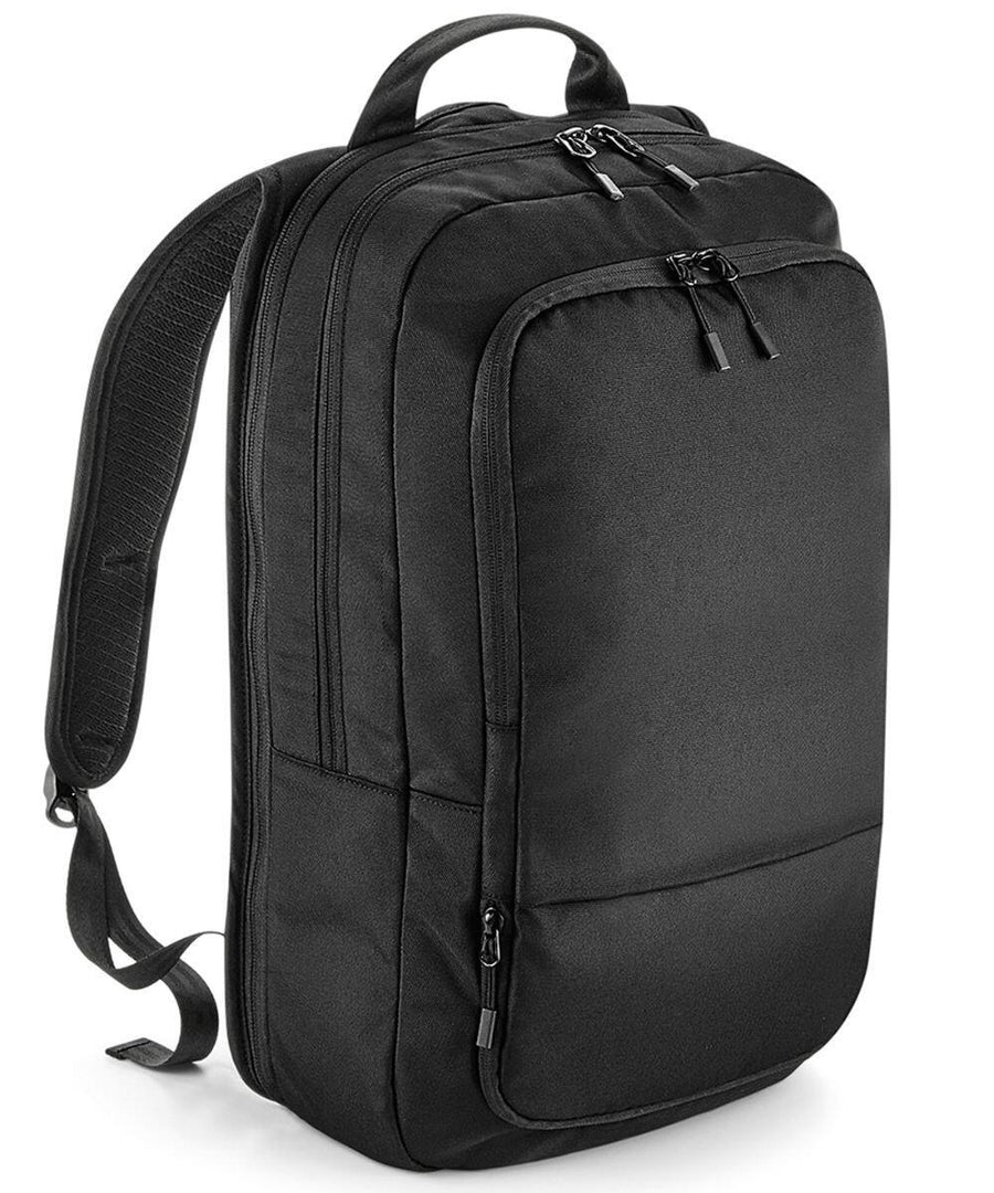 A Quadra QD565 featuring a black design with multiple zippered compartments and adjustable shoulder straps.