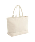 The product, Bags, is a plain off-white canvas tote with two handles, a rectangular base, and a simple unadorned design shown on a white background.