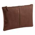 Quadra's QD889 is a brown leather zippered pouch featuring a textured surface.