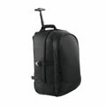 The Quadra QD902 is a black rolling backpack featuring a telescopic handle and multiple zippered compartments.