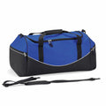 A QS070 duffel bag by Quadra in blue and black, featuring handles and a detachable shoulder strap.