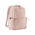 The Quadra QS306 backpack, featuring a light pink color, two adjustable straps, a front pocket, and a top handle, is displayed against a plain white background.
