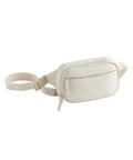 The Bags bum bag in beige features an adjustable strap, front zip pocket, and main zipped compartment, shown on a plain white background.