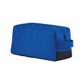 A Quadra QS476 toiletry bag, featuring a blue rectangular design with a black bottom and a convenient side handle, is displayed against a white background.