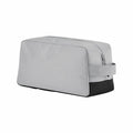 The QS476 toiletry bag by Quadra features a gray and black design, complete with a handle and a top zipper.