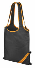 A Result Core R002X tote bag in black with orange trim and handles, featuring a zipper pocket at the bottom corner.
