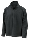 A dark green quarter-zip fleece pullover with long sleeves from Result Core, model R112X.