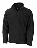 A Result Core R114X black zip-up fleece jacket displayed against a plain white background.