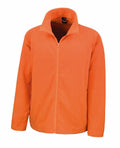 Vibrant orange fleece jacket featuring a full zip closure, high collar, and two side pockets. This Result Core R114X jacket showcases a plain design without any visible logos or embellishments.